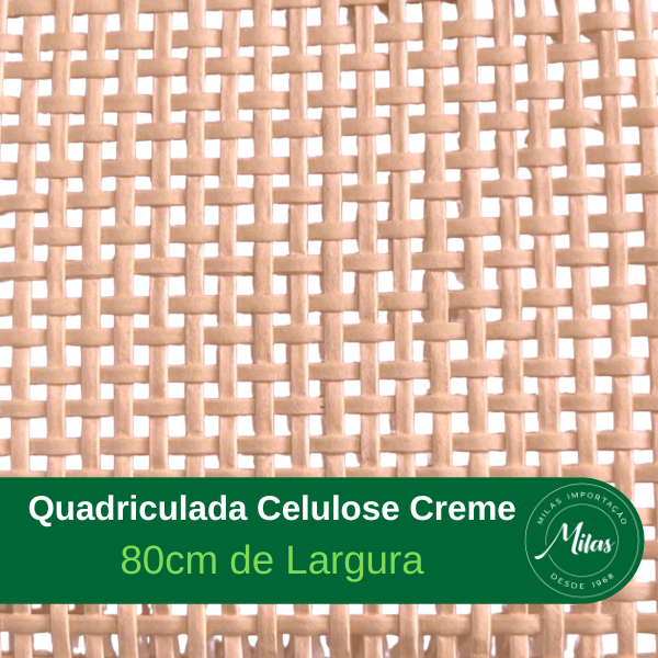 Palha Indiana Quadriculada Celulose Creme 80cm