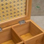 CAIXA DECORATIVA PALHA INDIANA E BAMBU 4 NICHOS 1