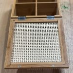 Caixa Decorativa Palha Indiana Quadriculada E Bambu 4 Nichos 4