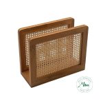 Porta-guardanapos De Bambu e Palha Indiana Quadriculada - Imagem 2